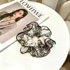 Elástico de cabelo scrunchie vintage versátil e oversized para adultos, scrunchie floral elegante para rabo de cavalo