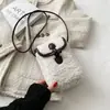 Otoño Invierno Mini Nicho Lana de Cordero Bolsa para Teléfono Nueva Moda Chic Versátil de Gama Alta Bolso de Hombro Cruzado Individual para Mujer