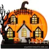 Joyería de Halloween Transfronteriza Decoraciones Creativas Pequeñas para Escritorio Lámpara de Calabaza Juguetes para Niños Accesorios Escena Temática