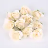 Cabezas de flores de rosa pequeñas de color vintage, flores artificiales de seda para decoración DIY hecha a mano de abanicos grandes, materiales florales para tocados, guirnaldas y accesorios