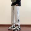 Calça Esportiva Pesada Estilo Americano High Street para Meninos Verão com Barra na Perna Calça de Moletom Casual Sensação de Luxo Calça Cleanfit