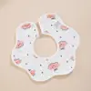Babero de Saliva para Bebé Recién Nacido 360 Grados Tipo Algodón Puro Petalo Tejido Suave Babero de Bebé Impermeable Absorbente
