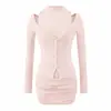 Conjunto de duas peças com vestido de quadrinhos para garota, para primavera e outono, com saia curta acinturada e colada ao corpo e cardigã de tricô longo e afunilador para mulheres
