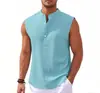 Nova Moda Masculina de Verão Gola Alta Roupas Dopamina Leve Sem Mangas Estilo Europeu e Americano