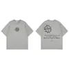 Camiseta Casual Unisex de Manga Curta Marca Tendência Cruzada Pedra Casal Retro Americano Caimento Solto