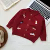 Cardigans de Outono e Inverno para Bebês e Crianças Pequenas Novos Suéteres Bordados para Bebês Masculinos e Femininos Tops Internos de Ano Novo Outono e Inverno Transfronteiriços