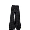 Pantalones casuales de pana a cuadros transfronterizos para hombre, nuevo estilo de otoño, retro americano, cintura elástica, versátiles, corte holgado, pierna recta, largos