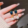 Pendientes de plata S925 con forma de aguja, con perlas personalizadas, estilo retro francés, para mujer, de moda, ligeros, de lujo, a juego, antiguos, ovalados