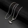 Colar Pingente Martelo de Thor Triângulo Odin Viking Bicolor Corrente de Suéter Corrente de Suéter Joia Moderna Descolada