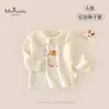 Novidades de Outono Roupas Classe A para Bebês Meninas Babados Florais Renda Confortável Manga Longa Bebê Menina Camada Base Respirável