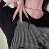 Europeu e Americano Ins Nicho Acessível Luxo Diamante Completo Choker Borboleta Corrente Clavícula Feminino Hip-Hop Elegante Tendência Versátil Colar Legal