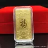 Folha de ouro imitação tijolo de ouro tijolo de prata riqueza pequena barra de ouro artesanato oco ornamentos seguro venderá presente grátis atacado