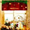 Cortinas de ventana cortas de Santa Claus TMEU transfronterizas, decoración temática para fiestas de Navidad de primavera/verano, cortinas y visillos impresos digitalmente