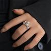 Anillo abierto de circonita perlada popular para mujer, estilo frío, elegante, combinable con todo, anillo para el dedo índice, anillo de nicho de alta sensibilidad.