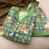 Pijama de Urso Xadrez de Natal para Mulheres, Novo Conjunto de Shorts de Manga Curta para o Verão, Lindo Conjunto de Duas Peças para Casa de Menina