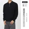 Camisa Polo Masculina de Luxo Leve Casual de Negócios Top de Tricô com Gola Lapela Polo Suéter Polo para Homens