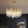 Lustre de cristal de luxo leve estilo francês para sala de estar, sala de jantar, quarto, design em forma de árvore para villa e duplex, lâmpada de floco de neve de árvore da fortuna
