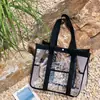 Nueva Bolsa de Playa Transparente Natación PVC Impermeable Bolsa de Almacenamiento de Ropa de Mano Viaje Gran Capacidad Bolsa de Maquillaje Artículos de Aseo