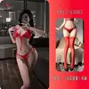 Pensamentos Noturnos Serenidade Noturna Lingerie Erótica Renda Quente Alças Conjunto de Três Peças Não Precisa Tirar Sexy Puro Desejo Tentação 9915