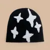 Gorro Tejido Jacquard de Estrella de Dibujos Animados Divertido para Otoño e Invierno para Hombres y Mujeres, Cálido y Lindo Gorro Casual Frío Gorro de Punto al Aire Libre Venta al por Mayor