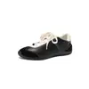 Zapatos Casuales de Cuero Patchwork de Vacuno Estilo Alemán 2026 Primavera Tacón Bajo Cuero Genuino Bloques de Color Deportivos con Cordones para Mujer