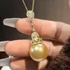2025 Nuevo Zhuangshengsheng Joyería Base de Cobre Chapado en Oro Incrustado Perla Dorada Conjunto de Borla de Temperamento para Mujer 16-14 mm