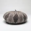 Boina Acolchada de Lana Retro para Mujer en Otoño e Invierno, Cálido, Dulce, Lindo y Versátil Sombrero de Artista, Sombrero de Lana Estilo Británico