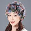 Gorro de Piel Tejida de Conejo Rex para Madres de Mediana Edad y Mayores Gorro de Lana Grueso Cálido Estilo Coreano Rosa para Niños en Invierno