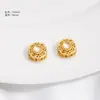 Contas Espaçadoras com Pedra Preciosa Incrustada, Ouro Fosco Banhado a Cobre, para Pulseiras Artesanais DIY e Montagem, Pedras Soltas Imitação de Pedra da Lua Atacado