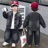 Traje de Mezclilla para Niños Ropa Nueva de Primavera y Otoño 2026 Chaqueta y Pantalones Elegantes y Geniales para Niños Pequeños
