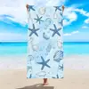 Toalla de playa de microfibra con diseño de conchas y estrellas de mar transfronteriza de Amazon, toalla de baño para natación al aire libre en la playa, absorbente, de secado rápido, portátil