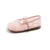 Zapatos Planos de Malla Transpirable con Encaje 2026 Primavera y Verano Nuevo Estilo Coreano para Niñas con Lazo Zapatos Mary Jane Bajos