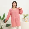Ropa de Trabajo linda para Vendedor de Guardería de Cocina Manga Larga a Prueba de Aceite Algodón para el Hogar Antiretroceso Mono Estilo Coreano Moda Delantal