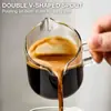 Taza de Espresso con Doble Pico, Vaso para Licores, Taza de Leche con Asa, Vidrio Transparente Accesorios para Cafetera Espresso
