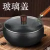 Panela de ferro grande barriguda panela de ferro doméstica mini aprofundada wok de ferro puro sem revestimento panela antiaderente feita à mão tyk