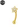 F136 Titanio Zircon Mariposa Tornillo de Bola para Hueso de Oreja Aretes Uña para Ceja Joyería para Perforación de Ceja 1.2mm X10 Barra