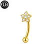 Aleación de Titanio F136 Varilla de 1.2X10 Mariposa de Zirconia Hueso de la Oreja Clavo Tornillo Pendientes de Bola Joyería para Piercing de Ceja
