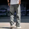 Amazon 2026 Pantalones Largos Grises de Moda Vintage para Hombre Versátil Estilo Americano Jeans Color-Block Tendencia En Stock