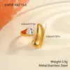 Anel Europeu e Americano Ins de Alto Padrão em Aço Inoxidável Banhado a Ouro Real Incrustado com Zircônia Exquisito Leve Luxo Cruzamento de Jóias de Mão Atacado