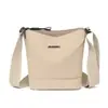 Bolso Cubo con Cremallera de Tres Capas para Mujer, Bolso de Nylon Simple y de Moda para el Trabajo, Gran Capacidad, Bolso Cruzado Ligero para Hombro