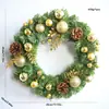 Nova guirlanda de Natal da Amazon para decoração de porta de entrada, guirlanda artificial com laços e pinhas, decoração de árvore para pendurar, transfronteiriço