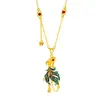 Novo Colar de Borla de Carpa com Gota de Óleo de Alta Qualidade Design Moderno Corrente para Clavícula de Ouro de Areia Vietnamita Joias de Ouro Sintético