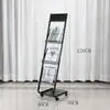 Estante para armazenamento de catálogos e jornais, porta-revistas, estante para livros e jornais, expositor de chão, porta-folhetos e documentos, clipe de expositor de publicidade