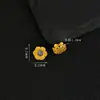 Anillo de Plata S925 Chapado en Oro Incrustado Flor de Girasol Luna Blanca Superficie Agujero Pasante Accesorios Moda DIY Nuevo Chinoiserie Accesorios de Flores Pequeñas