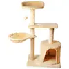 Estrutura de escalada para gatos, árvore para gatos pequena, poste arranhador integrado, placa arranhadora para gatos, plataforma de salto com brinquedo, autoentretenimento de pelúcia para gatos, atacado para exportação