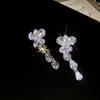 Pendientes con borlas de mariposa y circonitas superbrillantes de aguja plateada, collar, cadena de clavícula de moda, accesorios para vestidos de novia de alta calidad.