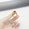 Anillo de esmalte bañado en oro de arena vietnamita, con un diseño de ciervo de nueve colores con gemas, de estilo nacional, ajustable y bañado en oro.
