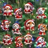 Transfronterizo Nuevo Producto Madera Impresión UV Colgante Navideño Hecho a Mano Colgante Decoración de Animales de Papá Noel