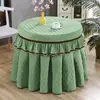 Nuevo Mantel Redondo con Forro de Felpa Engrosado Cubierta para Mesa de Centro Calentador Eléctrico Juego de Cubiertas para Mesa Redonda de Fuego Moda Simple