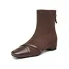 Botas Martin para Mujer Augusideng que Aumentan la Altura 2026 Modelo Nuevo Botas Estrechas con Parches y Correa Cruzada Botas Chelsea Retro